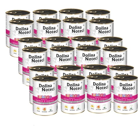 Dolina Noteci Junior bogata w serca z indyka 24 x 400 g + DARMOWA WYSYŁKA! Dolina Noteci Junior bogata w serca z indyka 24 x 400 g + DARMOWA WYSYŁKA!