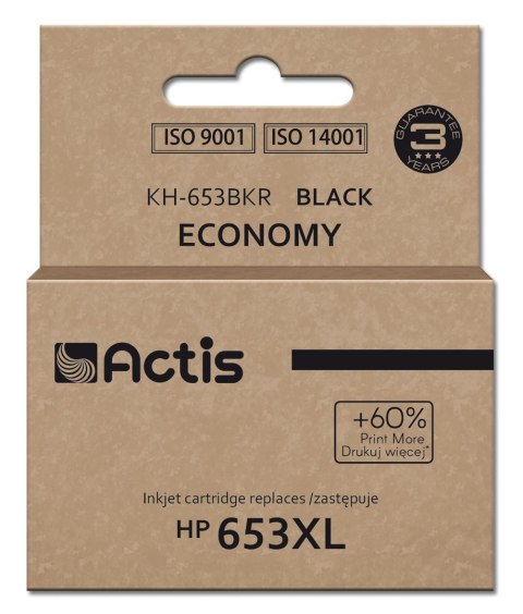 Actis KH-653BKR Tusz (zamiennik HP 653XL 3YM75AE; Premium; 20ml; 575 stron; czarny) Actis KH-653BKR Tusz (zamiennik HP 653XL 3YM75AE; Premium; 20ml; 575 stron; czarny)