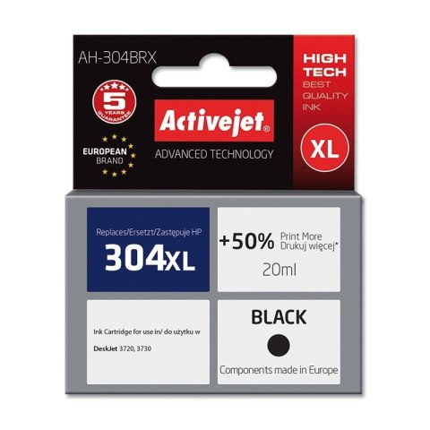 Activejet AH-304BRX Tusz (zamiennik HP 304XL N9K08AE; Premium; 20 ml; czarny) Activejet AH-304BRX Tusz (zamiennik HP 304XL N9K08AE; Premium; 20 ml; czarny)