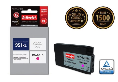 Activejet AH-951MRX Tusz (zamiennik HP 951XL CN047AE; Premium; 25 ml; czerwony) Activejet AH-951MRX Tusz (zamiennik HP 951XL CN047AE; Premium; 25 ml; czerwony)
