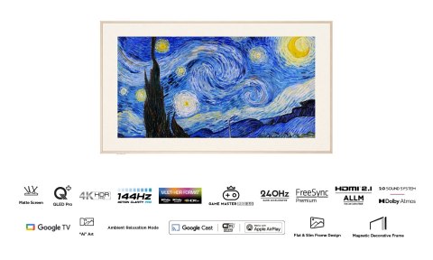 Telewizor TCL NXTFrame 55A300W QLED 55'' 4K Ultra HD 144Hz Google TV Dolby Vision IQ Biały