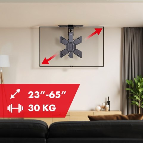 MACLEAN UCHWYT DO TV ELEKTRYCZNY SUFITOWY, OBSŁUGA TUYA, MAX VESA 600X400, OBRÓT 90ST. PILOT, 23"-65", 30KG MC-491
