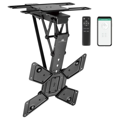 MACLEAN UCHWYT DO TV ELEKTRYCZNY SUFITOWY, OBSŁUGA TUYA, MAX VESA 600X400, OBRÓT 90ST. PILOT, 23"-65", 30KG MC-491