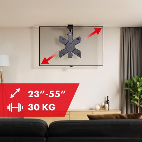 MACLEAN UCHWYT DO TV ELEKTRYCZNY SUFITOWY, OBSŁUGA TUYA, MAX VESA 600X400, PILOT, 23"-55", 30KG, MC-492
