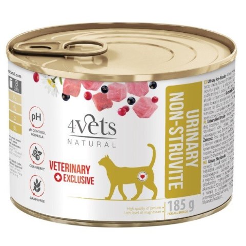 4VETS Natural Urinary No Struvit Cat - mokra karma dla kota - 185 g 4VETS Natural Urinary No Struvit Cat - mokra karma dla kota - 185 g