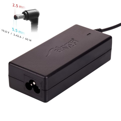 Zasilacz sieciowy Akyga AK-ND-01 do notebooka Acer, Asus, BenQ, DELL, Fujitsu-Siemens, HP, IBM, Lenovo, Toshiba (19 V; 3,42 A; 6 Zasilacz sieciowy Akyga AK-ND-01 do notebooka Acer, Asus, BenQ, DELL, Fujitsu-Siemens, HP, IBM, Lenovo, Toshiba (19 V; 3,42 A; 6