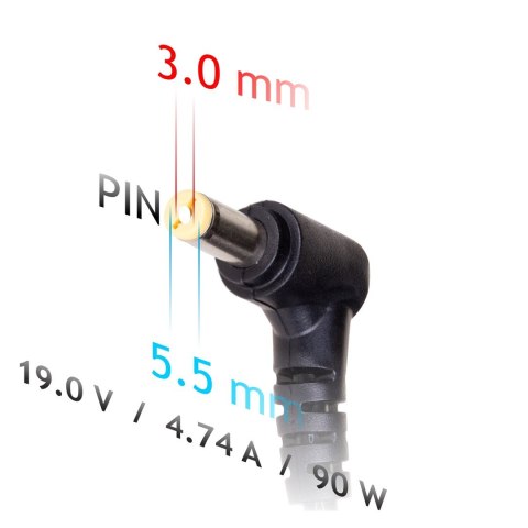 Zasilacz sieciowy Akyga AK-ND-27 do notebooka Samsung (19 V; 4,74 A; 90W; 5.5 mm x 3 mm) Zasilacz sieciowy Akyga AK-ND-27 do notebooka Samsung (19 V; 4,74 A; 90W; 5.5 mm x 3 mm)