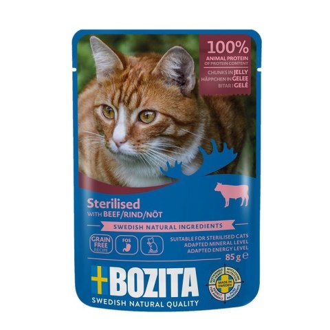 Bozita Sterylizowane kawałki w galarecie z wołowiną - mokra karma dla kota- 85g Bozita Sterylizowane kawałki w galarecie z wołowiną - mokra karma dla kota- 85g