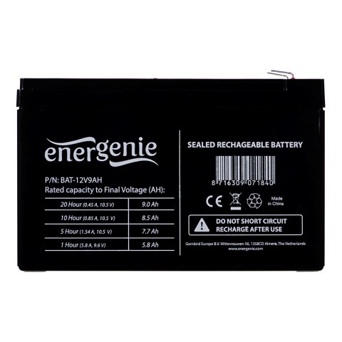 Akumulator uniwersalny GEMBIRD BAT-12V9AH (12V DC; 9000mAh) Akumulator uniwersalny GEMBIRD BAT-12V9AH (12V DC; 9000mAh)