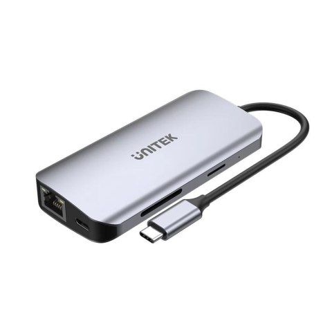 UNITEK AKTYWNY HUB USB-C 2X HDMI, CZYTNIK SD, 4K, RJ-45, PD 100W, 5 GBPS UNITEK AKTYWNY HUB USB-C 2X HDMI, CZYTNIK SD, 4K, RJ-45, PD 100W, 5 GBPS