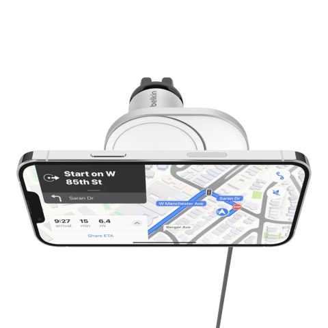 BELKIN ŁADOWARKA SAMOCHODOWA MAGSAFE QI2 15W, SZARA BELKIN ŁADOWARKA SAMOCHODOWA MAGSAFE QI2 15W, SZARA