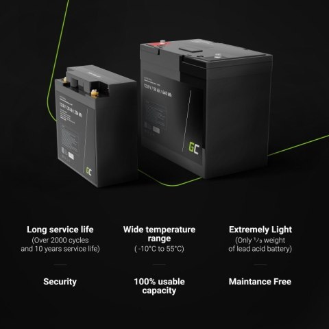 GREEN CELL AKUMULATOR LIFEPO4 CAV06 12/12,8V 50AH 640WH / M8 GREEN CELL AKUMULATOR LIFEPO4 CAV06 12/12,8V 50AH 640WH / M8