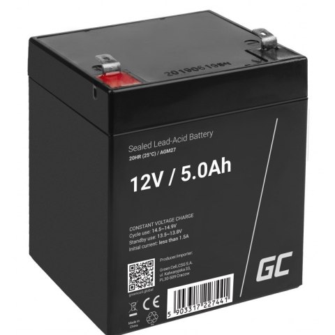 GREEN CELL AKUMULATOR ŻELOWY AGM27 12V 5AH GREEN CELL AKUMULATOR ŻELOWY AGM27 12V 5AH