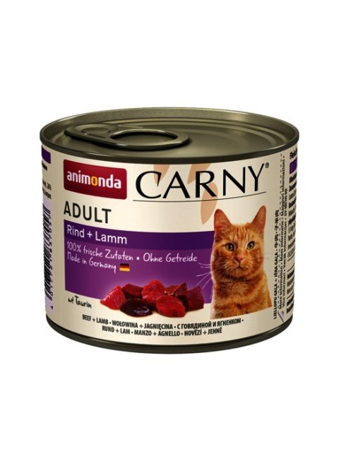 ANIMONDA Carny Adult wołowina i jagnięcina - mokra karma dla kota - 200g ANIMONDA Carny Adult wołowina i jagnięcina - mokra karma dla kota - 200g