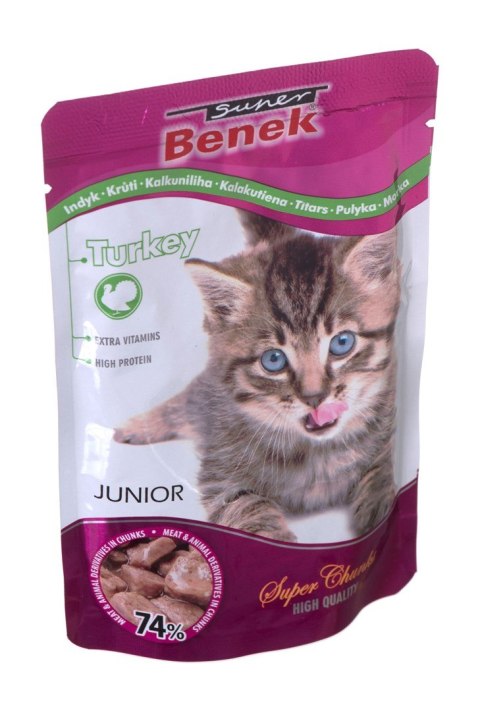 CERTECH Super Benek Junior saszetka dla kota z kawałkami indyka w sosie 100g CERTECH Super Benek Junior saszetka dla kota z kawałkami indyka w sosie 100g