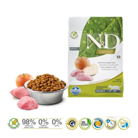 FARMINA N&D Prime Cat Boar and Apple Adult - sucha karma dla kota - 300 g FARMINA N&D Prime Cat Boar and Apple Adult - sucha karma dla kota - 300 g