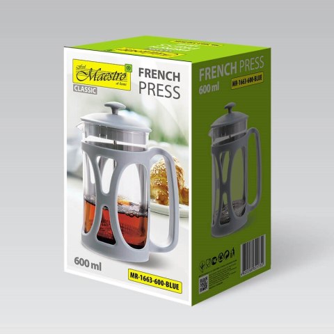 Prasa francuska MAESTRO 600ML MR-1663-600-BLUE Prasa francuska MAESTRO 600ML MR-1663-600-BLUE