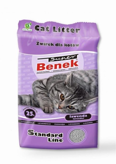Super Benek Standard Lawenda - żwirek dla kota zbrylający - 25 L (20 kg) Super Benek Standard Lawenda - żwirek dla kota zbrylający - 25 L (20 kg)