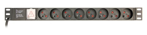 GEMBIRD LISTWA ZASILAJĄCA RACK 19" PDU EG-PDU-014-F 1U, 16A, 8X FRANCUSKIE GNIAZDO, WTYK SCHUKO, KABEL 3M GEMBIRD LISTWA ZASILAJĄCA RACK 19" PDU EG-PDU-014-F 1U, 16A, 8X FRANCUSKIE GNIAZDO, WTYK SCHUKO, KABEL 3M