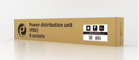 GEMBIRD LISTWA ZASILAJĄCA RACK 19" PDU EG-PDU-014-F 1U, 16A, 8X FRANCUSKIE GNIAZDO, WTYK SCHUKO, KABEL 3M GEMBIRD LISTWA ZASILAJĄCA RACK 19" PDU EG-PDU-014-F 1U, 16A, 8X FRANCUSKIE GNIAZDO, WTYK SCHUKO, KABEL 3M