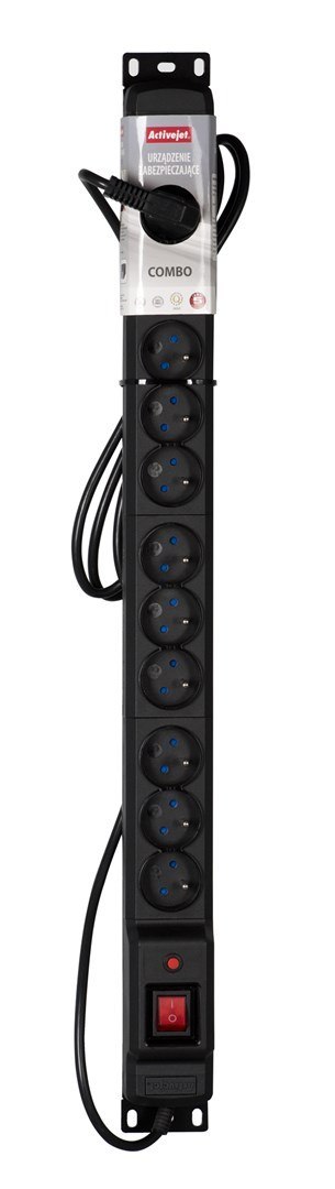 Listwa przeciwprzepięciowa Activejet COMBO/12gn/5m/cz (12 x UTE; 10A (2500 W); 5m; kolor czarny) Listwa przeciwprzepięciowa Activejet COMBO/12gn/5m/cz (12 x UTE; 10A (2500 W); 5m; kolor czarny)