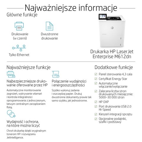 DRUKARKA HP LaserJet Enterprise M612dn