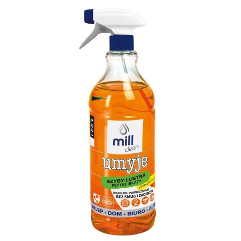 MILL CLEAN UMYJE Płyn do mycia szyb, luster, glazury o zapachu Pomarańczy 1,22l MILL CLEAN UMYJE Płyn do mycia szyb, luster, glazury o zapachu Pomarańczy 1,22l