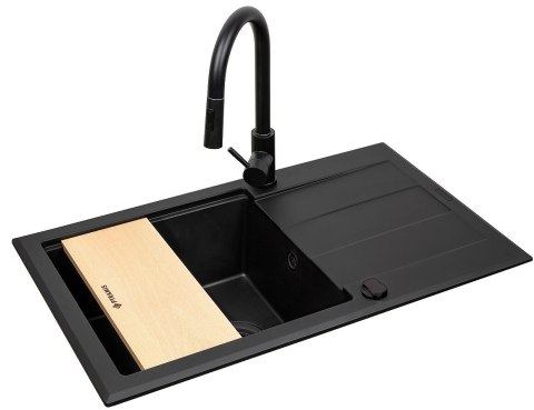 Zestaw - Zlewozmywak PYRAMIS SPARTA PLUS LUX (78x48) 1B 1D + Bateria IDEA Black Edition - 070175802BE - Volcano Zestaw - Zlewozmywak PYRAMIS SPARTA PLUS LUX (78x48) 1B 1D + Bateria IDEA Black Edition - 070175802BE - Volcano
