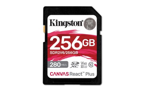 KINGSTON microSDXC Canvas 256GB React Plus UHS-II 280R/150W U3 V60 for Full HD/4K KINGSTON microSDXC Canvas 256GB React Plus UHS-II 280R/150W U3 V60 for Full HD/4K