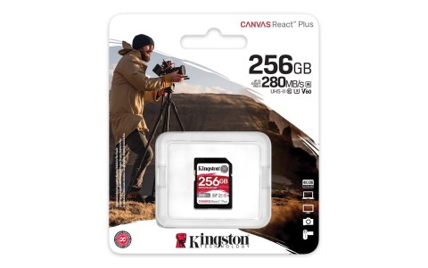 KINGSTON microSDXC Canvas 256GB React Plus UHS-II 280R/150W U3 V60 for Full HD/4K KINGSTON microSDXC Canvas 256GB React Plus UHS-II 280R/150W U3 V60 for Full HD/4K