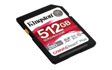 KINGSTON microSDXC Canvas 512GB React Plus UHS-II 280R/150W U3 V60 for Full HD/4K KINGSTON microSDXC Canvas 512GB React Plus UHS-II 280R/150W U3 V60 for Full HD/4K