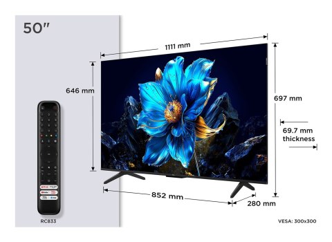 Telewizor 50" TCL 50P79K QLED 4K Google TV Dolby Atmos Dolby Vision HDMI 2.1