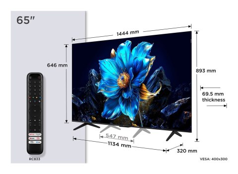 Telewizor 65" TCL 65P7K QLED UHD 4K Google TV