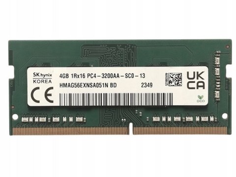 Pamięć RAM 4GB Hynix SO-DIMM DDR4 3200MHz PC4-3200A Pamięć RAM 4GB Hynix SO-DIMM DDR4 3200MHz PC4-3200A