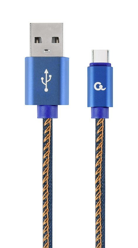 GEMBIRD KABEL USB TYPE-C (METALOWE WTYKI, OPLOT NYLONOWY W KOLORZE DENIM - JEANS) 2M GEMBIRD KABEL USB TYPE-C (METALOWE WTYKI, OPLOT NYLONOWY W KOLORZE DENIM - JEANS) 2M