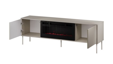 Szafka RTV EF + kominek czarny TRESSE 180x40x54,5 kaszmir mat Szafka RTV EF + kominek czarny TRESSE 180x40x54,5 kaszmir mat