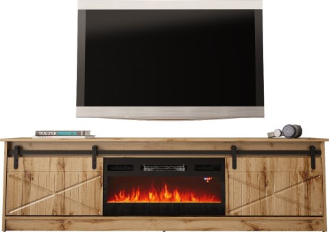 Szafka RTV GRANERO+kominek 200x56,7x35 dąb wotan Szafka RTV GRANERO+kominek 200x56,7x35 dąb wotan