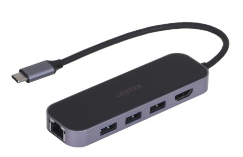 UNITEK HUB USB-C 3.1, RJ-45,3XUSB-A,HDMI,4K,PD100W UNITEK HUB USB-C 3.1, RJ-45,3XUSB-A,HDMI,4K,PD100W