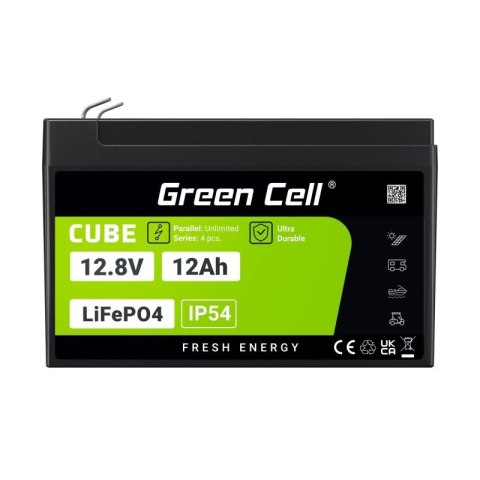 GREEN CELL AKUMULATOR LIFEPO4 CUBE 12AH 12V/12.8V 153.6WH LFPGC12V12AH GREEN CELL AKUMULATOR LIFEPO4 CUBE 12AH 12V/12.8V 153.6WH LFPGC12V12AH