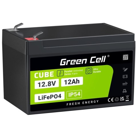 GREEN CELL AKUMULATOR LIFEPO4 CUBE 12AH 12V/12.8V 153.6WH LFPGC12V12AH GREEN CELL AKUMULATOR LIFEPO4 CUBE 12AH 12V/12.8V 153.6WH LFPGC12V12AH
