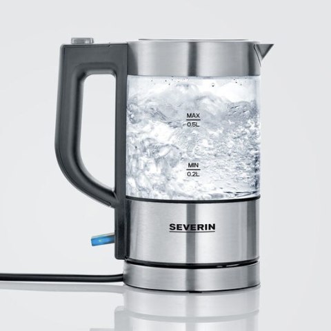 SEVERIN CZAJNIK ELEKTR. SZKŁO-STAL, POJ. 0,5 L, ZAKRYTA GRZAŁKA, W 100% BEZ BPA, OBSŁUGA JEDNĄ RĘKĄ, MOC 1100W WK3472 SEVERIN CZAJNIK ELEKTR. SZKŁO-STAL, POJ. 0,5 L, ZAKRYTA GRZAŁKA, W 100% BEZ BPA, OBSŁUGA JEDNĄ RĘKĄ, MOC 1100W WK3472