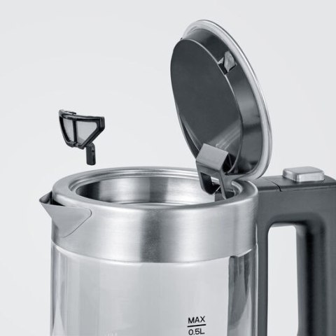 SEVERIN CZAJNIK ELEKTR. SZKŁO-STAL, POJ. 0,5 L, ZAKRYTA GRZAŁKA, W 100% BEZ BPA, OBSŁUGA JEDNĄ RĘKĄ, MOC 1100W WK3472 SEVERIN CZAJNIK ELEKTR. SZKŁO-STAL, POJ. 0,5 L, ZAKRYTA GRZAŁKA, W 100% BEZ BPA, OBSŁUGA JEDNĄ RĘKĄ, MOC 1100W WK3472