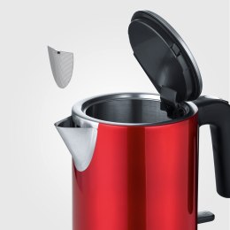 SEVERIN CZAJNIK ELEKTRYCZNY STALOWY, LAKIEROWANA CZERWIEŃ, ZAKRYTY ELEMENT GRZEJNY, OTWÓR XXL, WOLNY OD BPA, 1L, 2400W WK3427