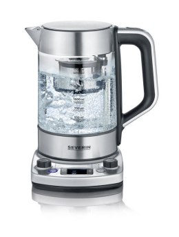 SEVERIN CZAJNIK ELEKTRYCZNY SZKŁO-STAL, REG. TEMPERATURY, SITKO DO HERBATY, AUT. PROGRAM, KONTROLER STRIX, 1,7L 3000W WK3422