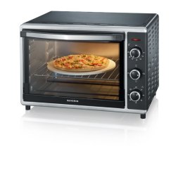 SEVERIN MINI PIEKARNIK, TERMOOBIEG, TEMP. DO 230°C, TIMER DO 120 MIN, KAMIEŃ DO PIZZY, RUSZT, ROŻEN , 42 L, 1800W TO2058