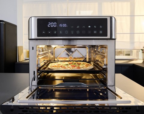 SEVERIN MINI PIEKARNIK Z FUNKCJĄ AIR FRYER, 12 AUTO. PROGRAMÓW, WYŚWIELACZ DOTYKOWY LED, TEMP. 40°C-220°C, 25 L ,2200W TO2077 SEVERIN MINI PIEKARNIK Z FUNKCJĄ AIR FRYER, 12 AUTO. PROGRAMÓW, WYŚWIELACZ DOTYKOWY LED, TEMP. 40°C-220°C, 25 L ,2200W TO2077
