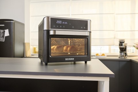 SEVERIN MINI PIEKARNIK Z FUNKCJĄ AIR FRYER, 12 AUTO. PROGRAMÓW, WYŚWIELACZ DOTYKOWY LED, TEMP. 40°C-220°C, 25 L ,2200W TO2077 SEVERIN MINI PIEKARNIK Z FUNKCJĄ AIR FRYER, 12 AUTO. PROGRAMÓW, WYŚWIELACZ DOTYKOWY LED, TEMP. 40°C-220°C, 25 L ,2200W TO2077