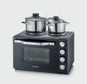 SEVERIN MINI PIEKARNIK Z PŁYTAMI DO GOTOWANIA, ZAKRES TEMP. 100°C-230°C, TIMER DO 120 MIN, 30 L, 1500W TO2074