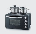 SEVERIN MINI PIEKARNIK Z PŁYTAMI DO GOTOWANIA, ZAKRES TEMP. 100°C-230°C, TIMER DO 120 MIN, 30 L, 1500W TO2074