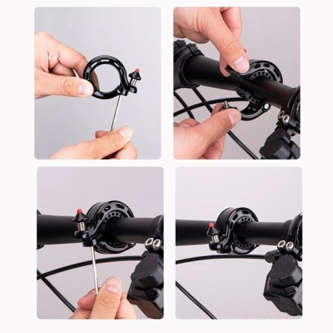Dzwonek rowerowy Rockbros 34210028001 w kształcie litery Q - czarny Dzwonek rowerowy Rockbros 34210028001 w kształcie litery Q - czarny